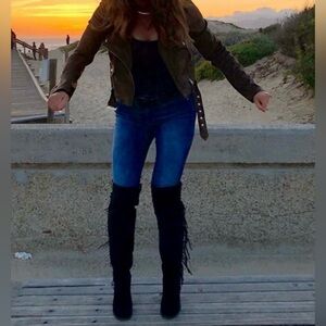 Tall Suede Fringe Boots!